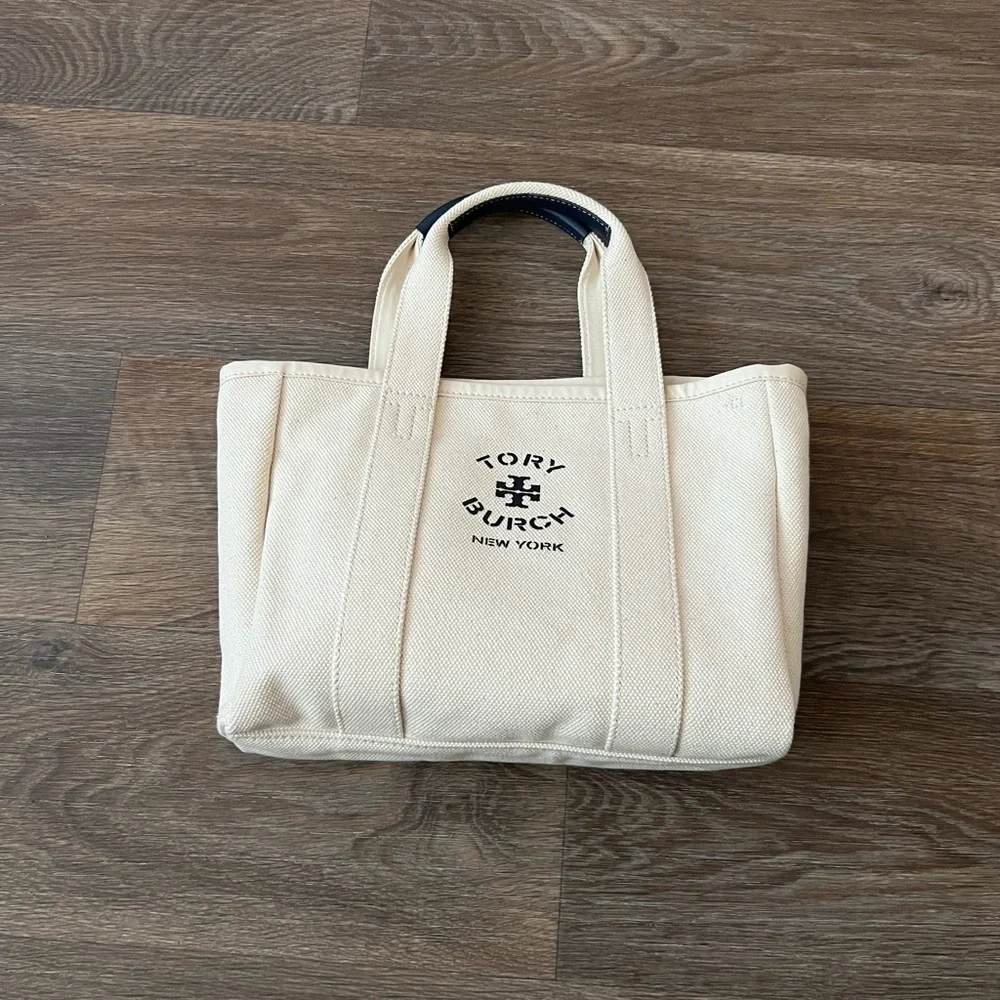 TORY BURCH Mini Mercer Natural Canvas Tote